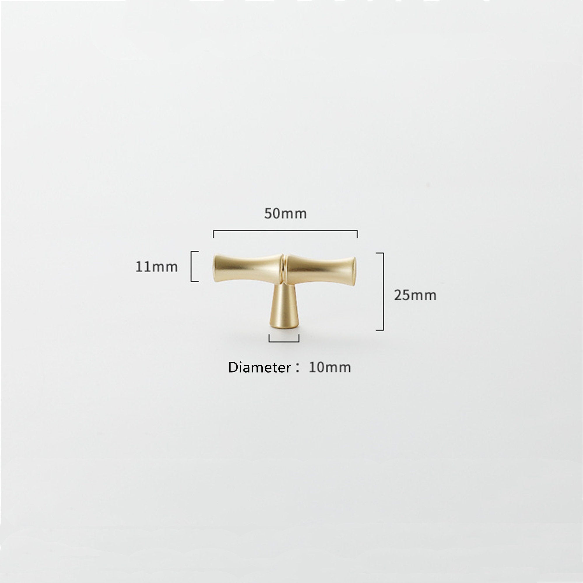 Bamboo Shape Solid Zinc Alloy Cabinet Knobs Handle Pulls - Bamboo Shape Series - Hole Centers(T-Bar Knob，96mm，128mm)
