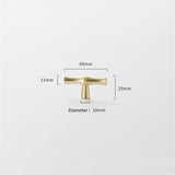 Bamboo Shape Solid Zinc Alloy Cabinet Knobs Handle Pulls - Bamboo Shape Series - Hole Centers(T-Bar Knob，96mm，128mm)