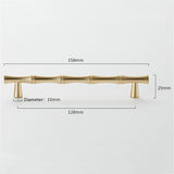 Bamboo Shape Solid Zinc Alloy Cabinet Knobs Handle Pulls - Bamboo Shape Series - Hole Centers(T-Bar Knob，96mm，128mm)