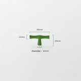 Bamboo Shape Solid Zinc Alloy Cabinet Knobs Handles - Bamboo Shape Series - Hole Centers(T-Bar Knob，96mm，128mm)