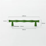 Bamboo Shape Solid Zinc Alloy Cabinet Knobs Handles - Bamboo Shape Series - Hole Centers(T-Bar Knob，96mm，128mm)