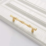 Bamboo Shape Solid Zinc Alloy Cabinet Knobs Handle Pulls - Bamboo Shape Series - Hole Centers(T-Bar Knob，96mm，128mm)