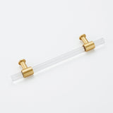 3.75in Gold Drawer Pulls Crystal Cabinet Handles Kitchen Acrylic Cabinet Hardware(96mm Hole Center)