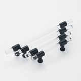 5 inch Hole Centers Cabinet Pulls, Clear Acrylic Drawer Handles, Black Finish with Zinc Alloy Base(128mm Hole Center)