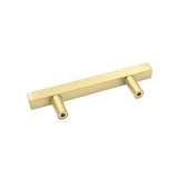 Brushed Brass Stainless Steel Kitchen Drawer Pulls Cabinet Handles 5" Length (3" Hole Center)
