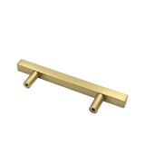 Brushed Brass Modern Cabinet Hardware Handle Pull - 3-1/2" Inch (90mm) Hole Centers