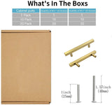 Brushed Brass Modern Cabinet Hardware Handle Pulls - 4" Inch (102mm) Hole Centers