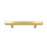Brushed Brass Modern Cabinet Hardware Handle Pulls - 4" Inch (102mm) Hole Centers