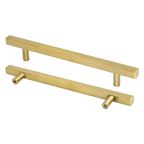Brushed Brass Cabinet Pulls Gold Cabinet Pulls - 6-1/4" Inch (160mm) Hole Centers