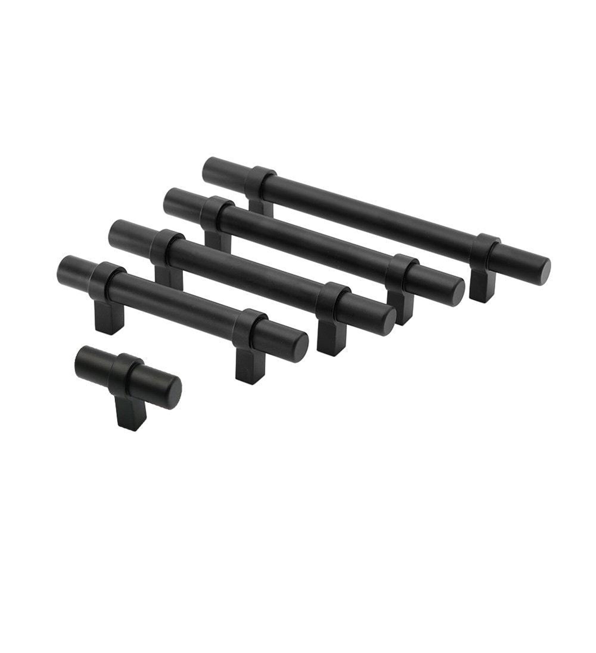 Black Modern Cupboard Handles Stainless Steel Pulls - Round Shape Series - Hole Centers(Knob, 3",3.5,3.75,4",5",6.25",7.5",8.8",10")