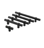 Black Modern Cupboard Handles Stainless Steel Pulls - Round Shape Series - Hole Centers(Knob, 3",3.5,3.75,4",5",6.25",7.5",8.8",10")