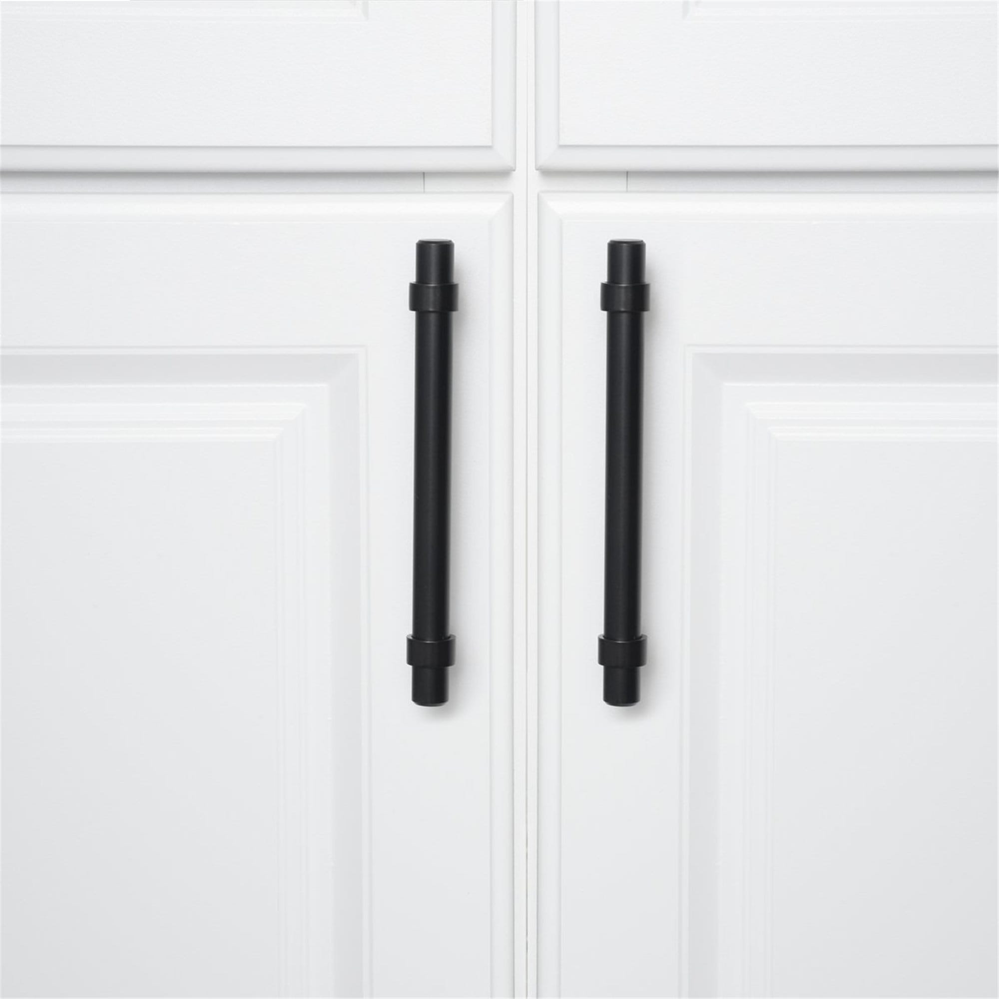Flat Black Cabinet Bar Handle Pull - 4" (102mm) Hole Centers