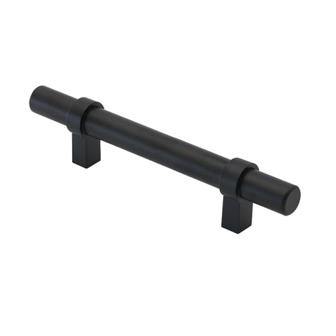 Flat Black Cabinet Bar Handle Pulls - 3.75" (96mm) Hole Centers