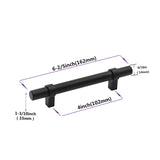 Flat Black Cabinet Bar Handle Pull - 4" (102mm) Hole Centers