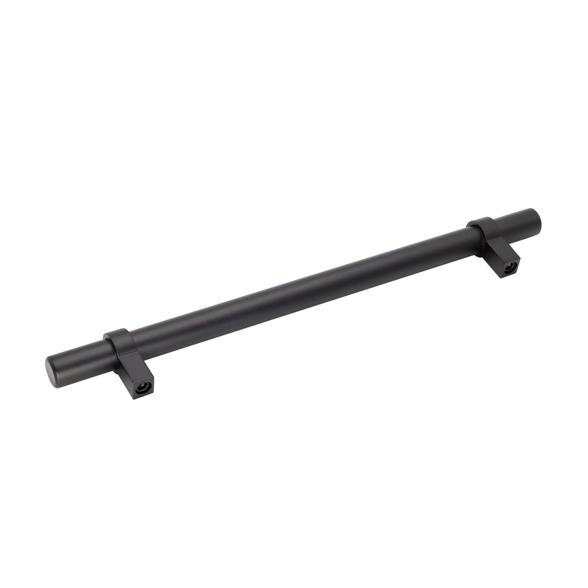 Flat Black Stainless Steel Kitchen Cupboard Handles - 7.5" (192mm) Hole Centers