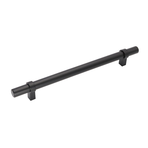 Flat Black Stainless Steel Kitchen Cupboard Handles - 7.5" (192mm) Hole Centers