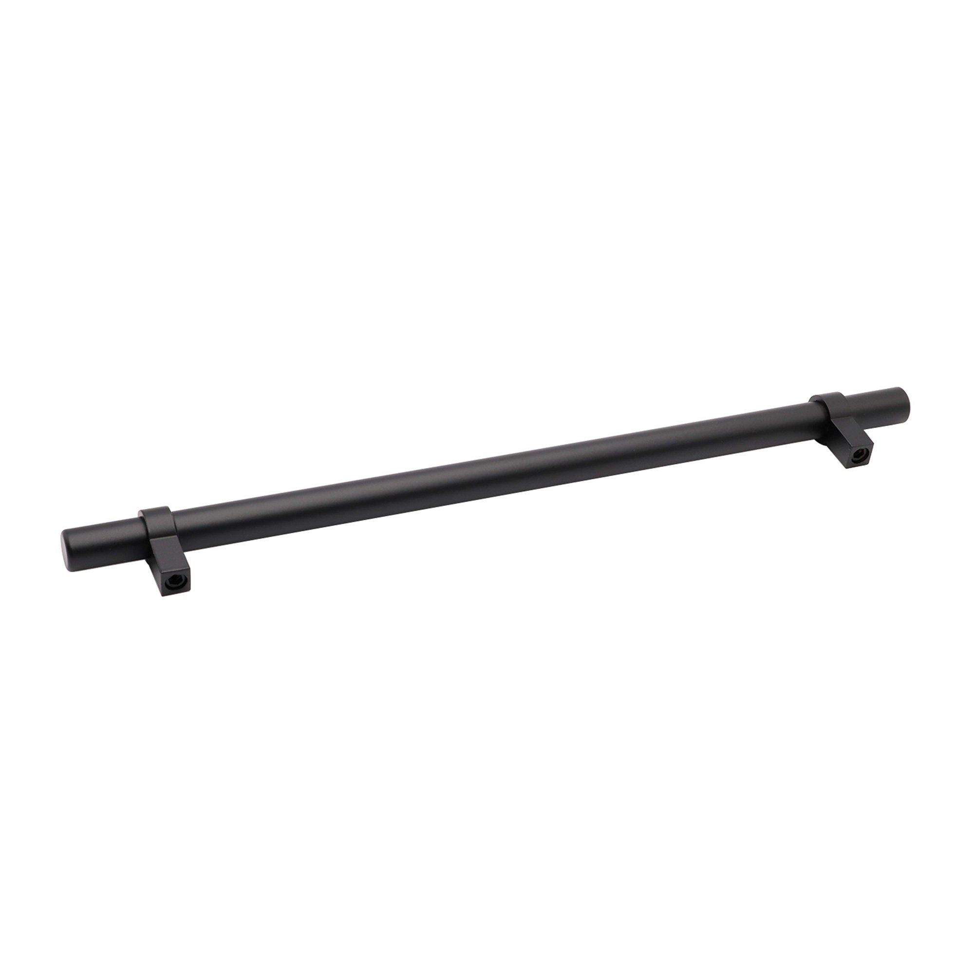Flat Black Stainless Steel Kitchen Cupboard Handles - 10" (256mm) Hole Centers