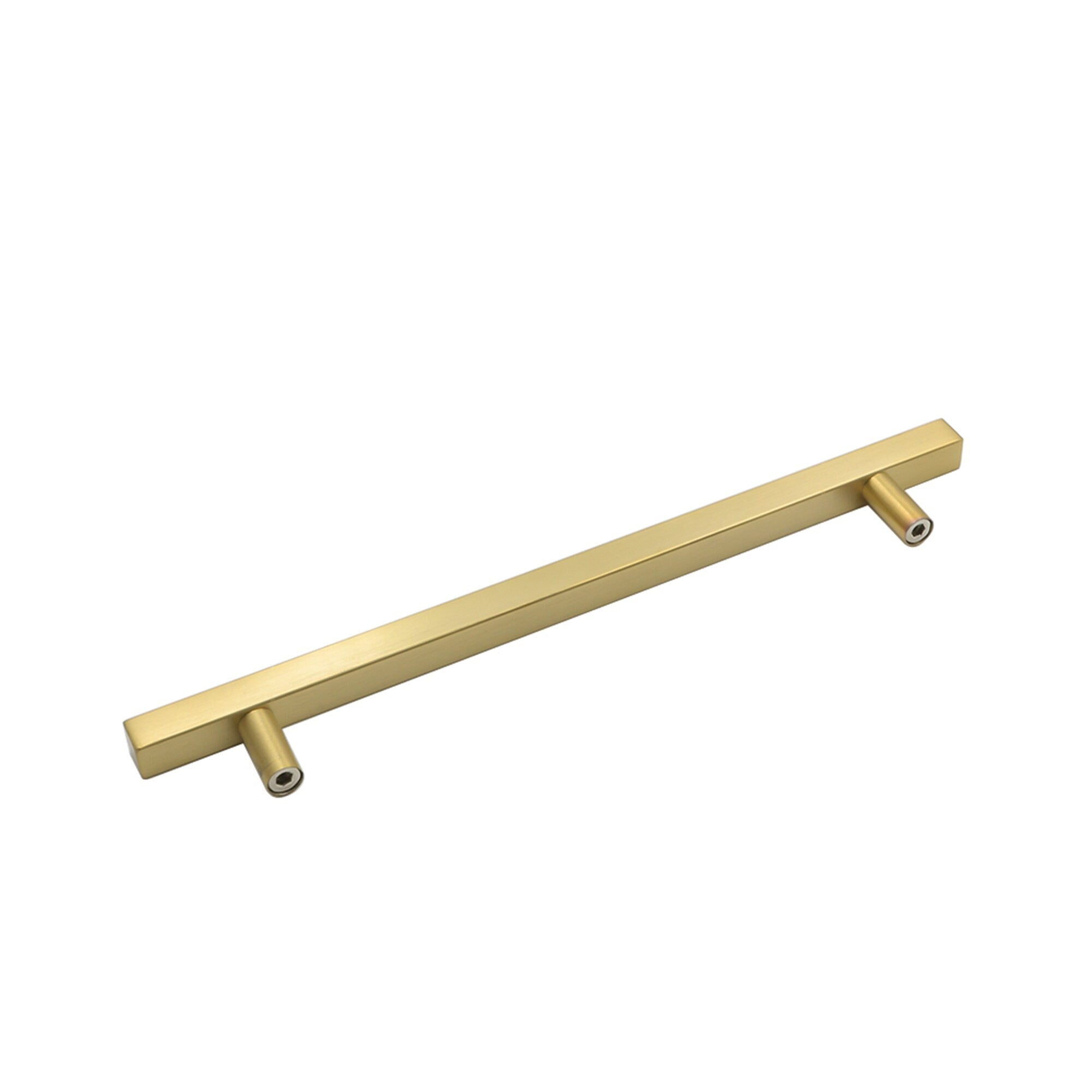 Brushed Brass Cabinet Pulls Gold Cabinet Handles - 8-4/5" Inch (224mm) Hole Centers