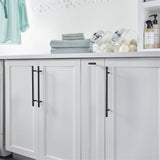 4.5 Inch(115mm) Hole Center Cabinet Handles Pulls For Kitchen Stainless Steel Matte Black Drawer Pulls ( 179mm，Length）
