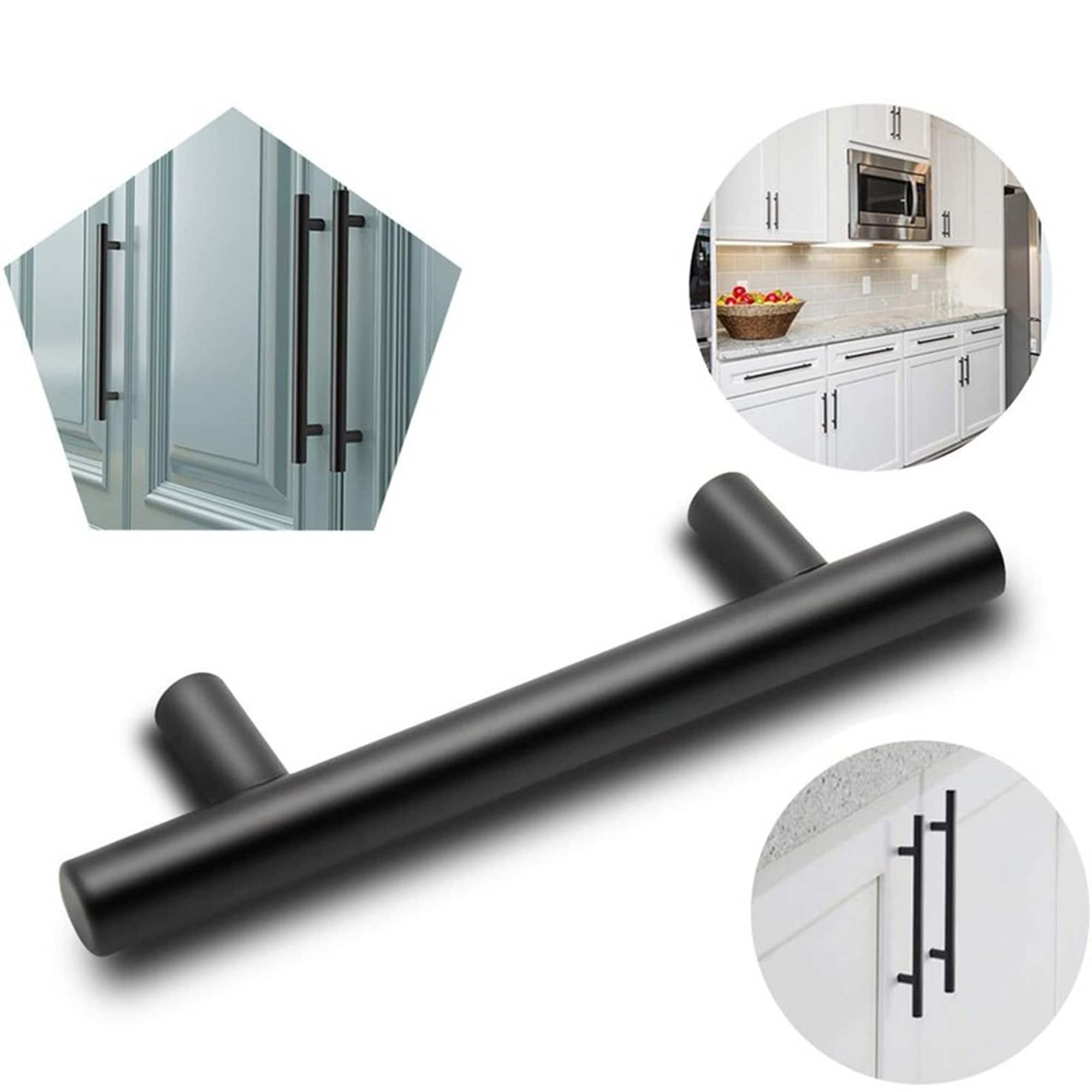 1 Pack Cabinet Pulls Matte Black Stainless Cabinet Handles for Kitchen and Bathroom