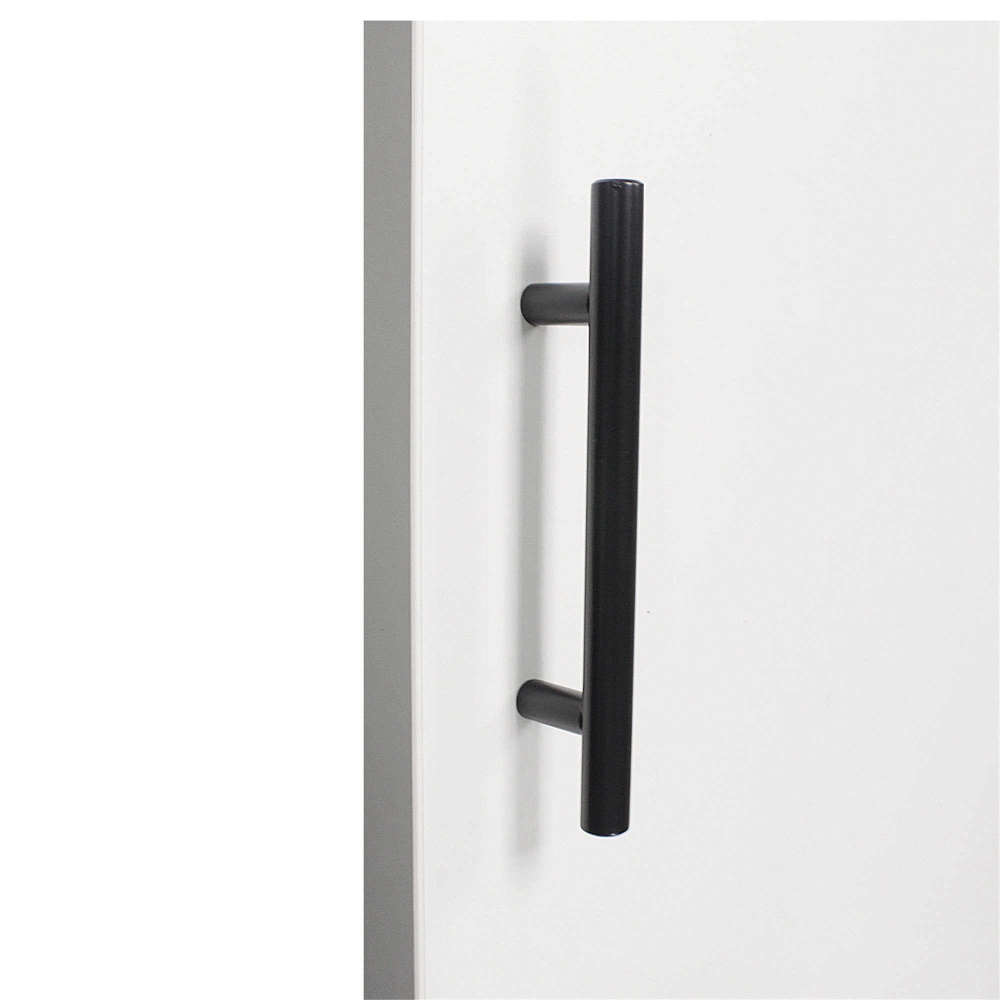 4.5 Inch(115mm) Hole Center Cabinet Handles Pulls For Kitchen Stainless Steel Matte Black Drawer Pulls ( 179mm，Length）