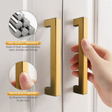 3in Cabinet Pulls Gold Cabinet Pulls，Brushed Brass Pulls Square Kitchen Hardware Handles(76mm, Hole Centers)