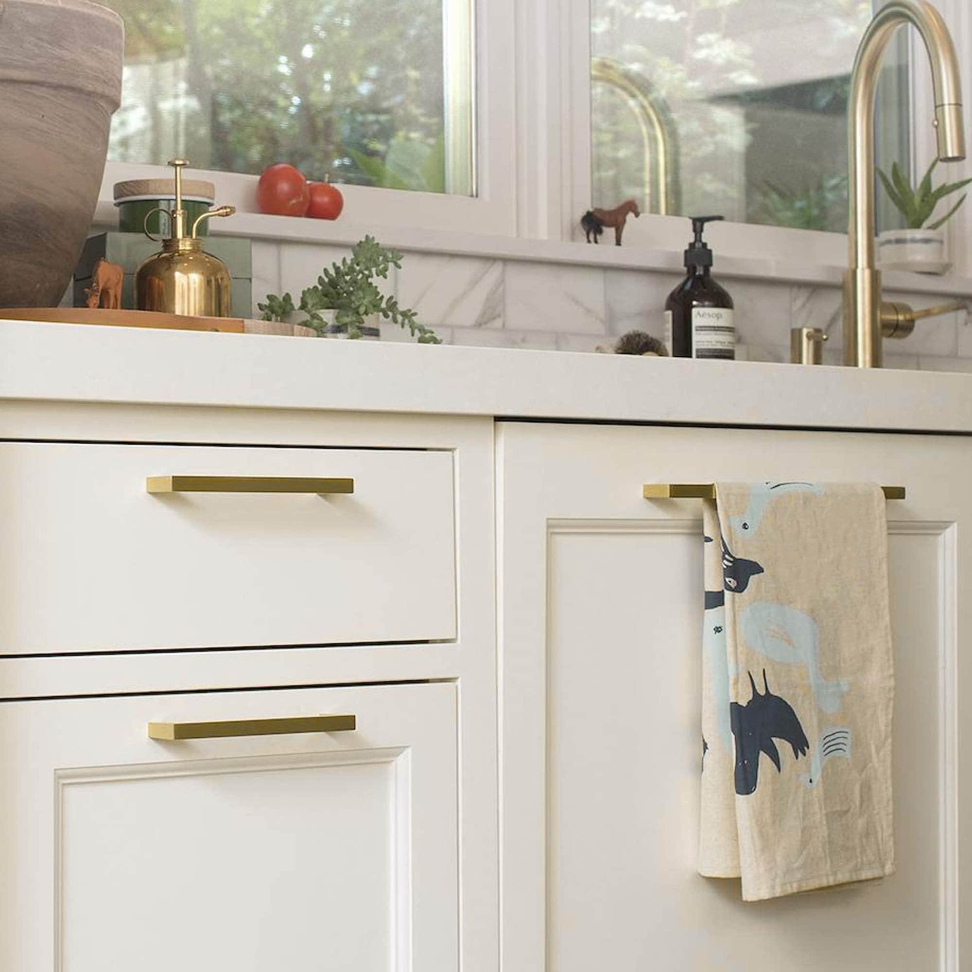 18 Inch(C-C) Modern Cabinet Handles (458mm，Brushed Brass)