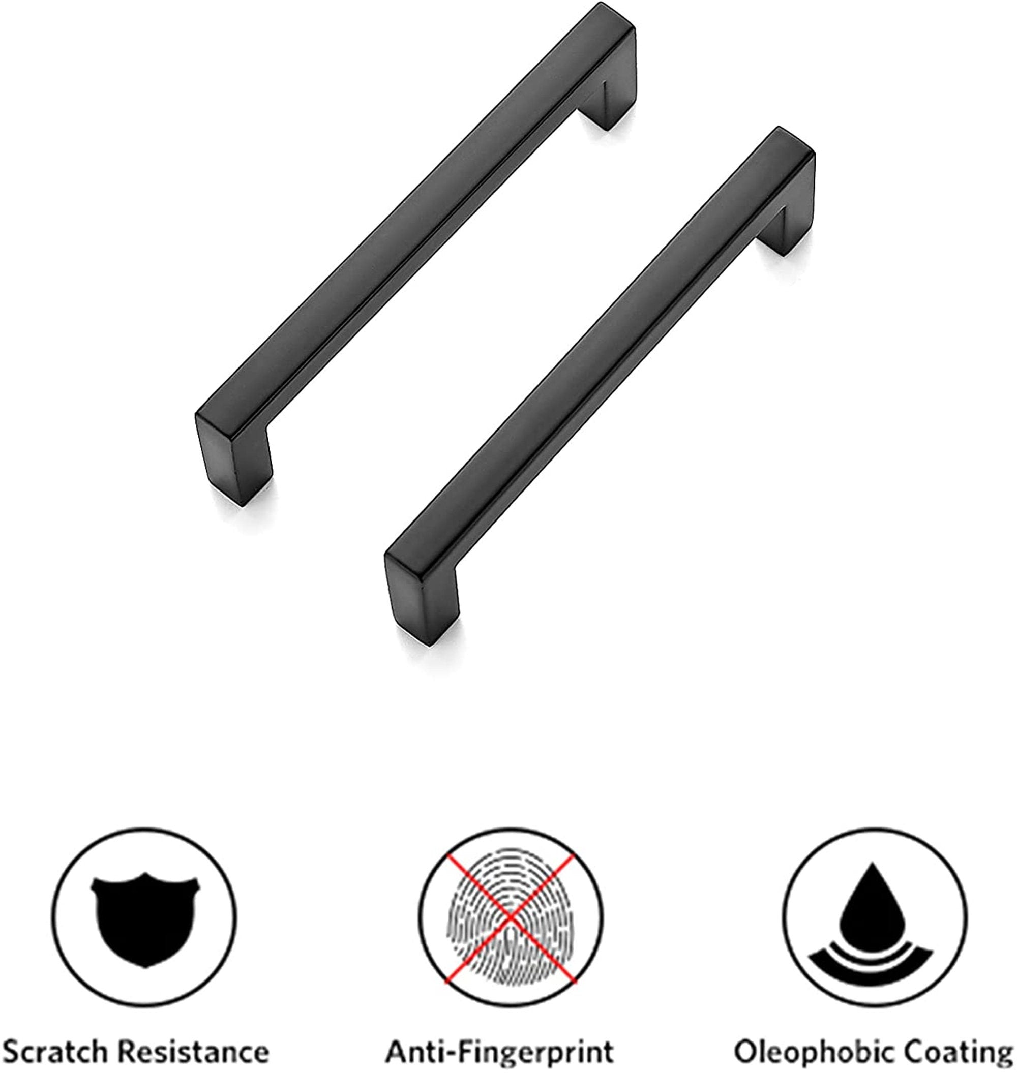 5 Inch Black Square Kitchen Cabinet Handles Cabinet Pulls - Kitchen Cabinet Hardware for Cabinet Door ,Drawers,Cupboard and Wardrobe