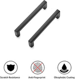 Matte Black Cabinet Handles，Modern Square Cabinet Handles，Stainless Steel Drawer Pulls，Black Kitchen Cabinet Handles Black Handles