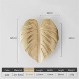 2 Pairs Creative Leaf Shape Handle Knob with Mounting Screws for Kitchen Cupboard Cabinet Wardrobe Drawer Door (Gold, 64mm)