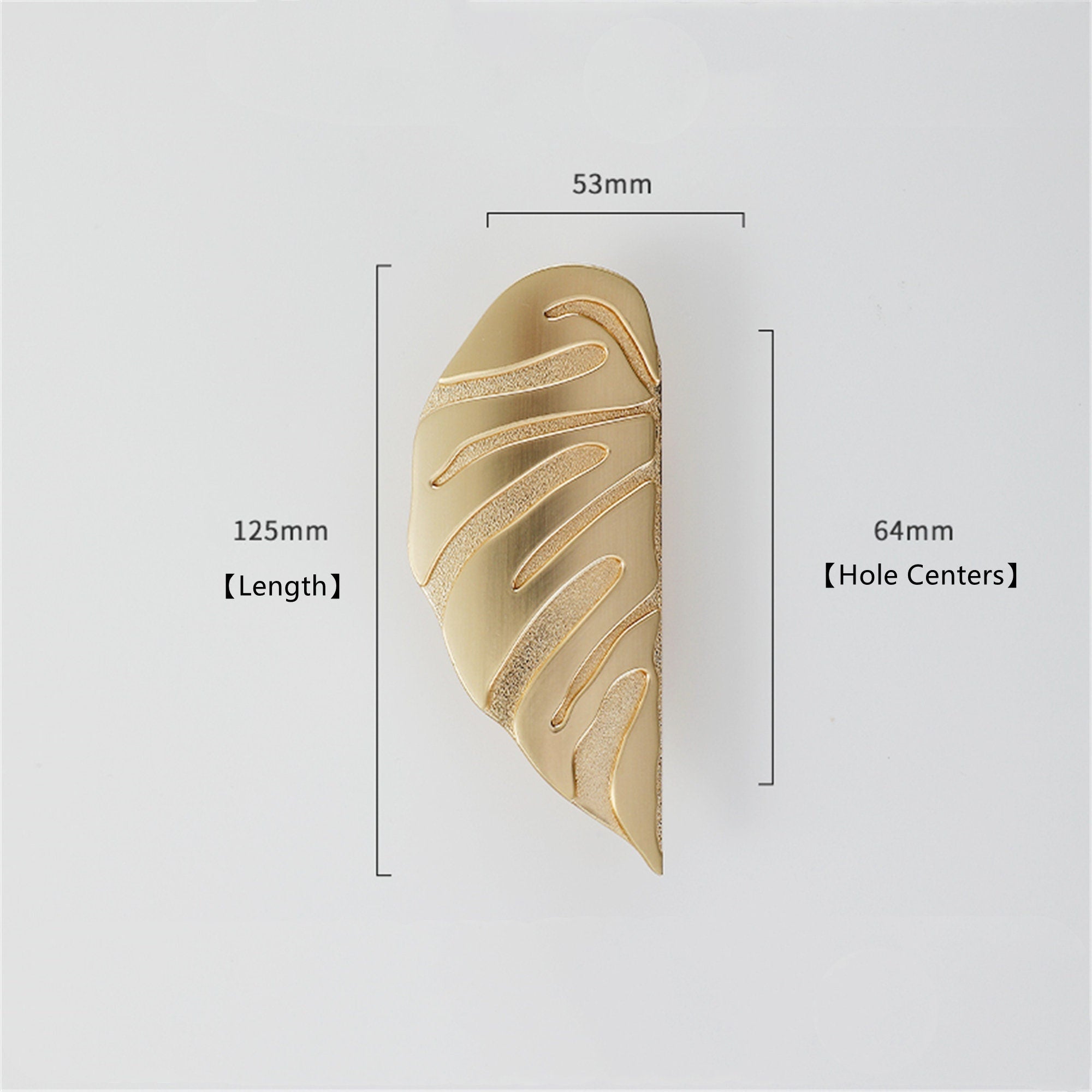 4 Pairs Creative Leaf Shape Handle Knob with Mounting Screws for Kitchen Cupboard Cabinet Wardrobe Drawer Door (Gold, 64mm)