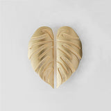 2 Pairs Creative Leaf Shape Handle Knob with Mounting Screws for Kitchen Cupboard Cabinet Wardrobe Drawer Door (Gold, 64mm)