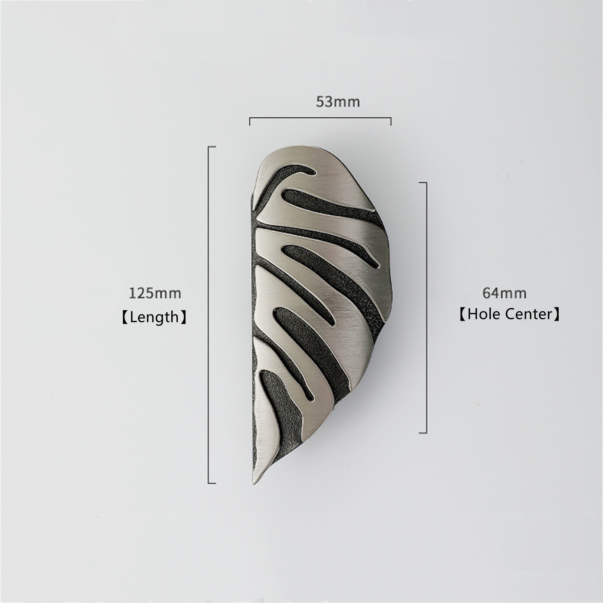 Creative Leaf Shape Handle Knob with Mounting Screws for Kitchen Cupboard Cabinet Wardrobe Drawer Door (Silver Ancient, 64mm)