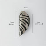 4 Pairs Creative Leaf Shape Handle Knob with Mounting Screws for Kitchen Cupboard Cabinet Wardrobe Drawer Door (Silver Ancient, 64mm)