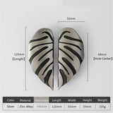 4 Pairs Creative Leaf Shape Handle Knob with Mounting Screws for Kitchen Cupboard Cabinet Wardrobe Drawer Door (Silver Ancient, 64mm)