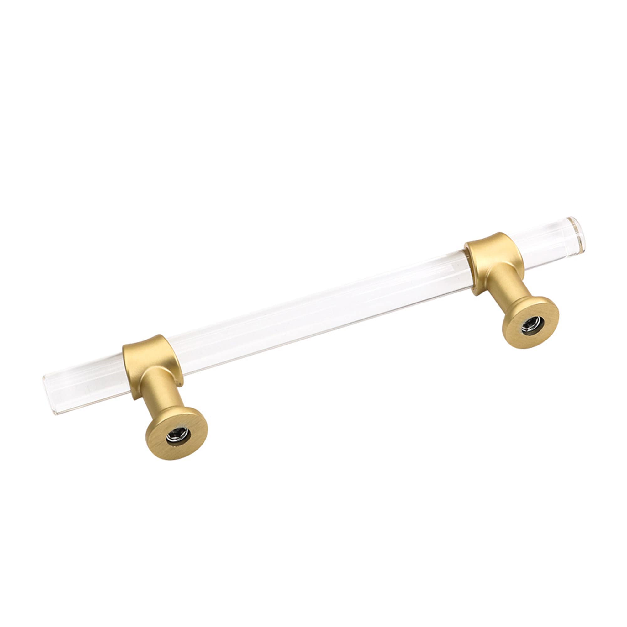 Acrylic Gold Drawer Pulls Cabinet Pulls - Acrylic Round Bar Series - Hole Centers(3-3/4 Inch，96mm)