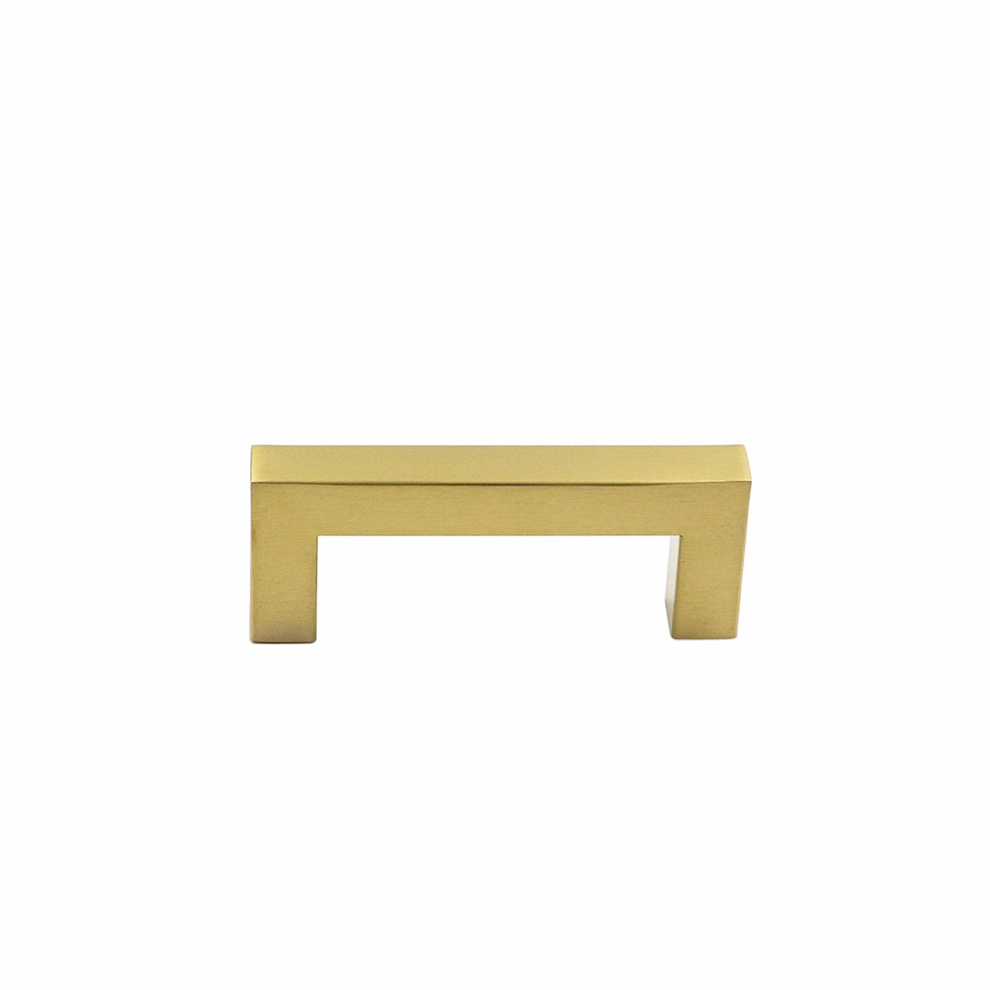 3in Cabinet Pulls Gold Cabinet Pulls，Brushed Brass Pulls Square Kitchen Hardware Handles(76mm, Hole Centers)