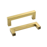 4.5in(115mm) Brushed Brass Cabinet Handles Drawer Pulls,Modern Gold Drawer Pulls Stainless Steel Dresser Drawer Pulls(115mm, Hole Centers)