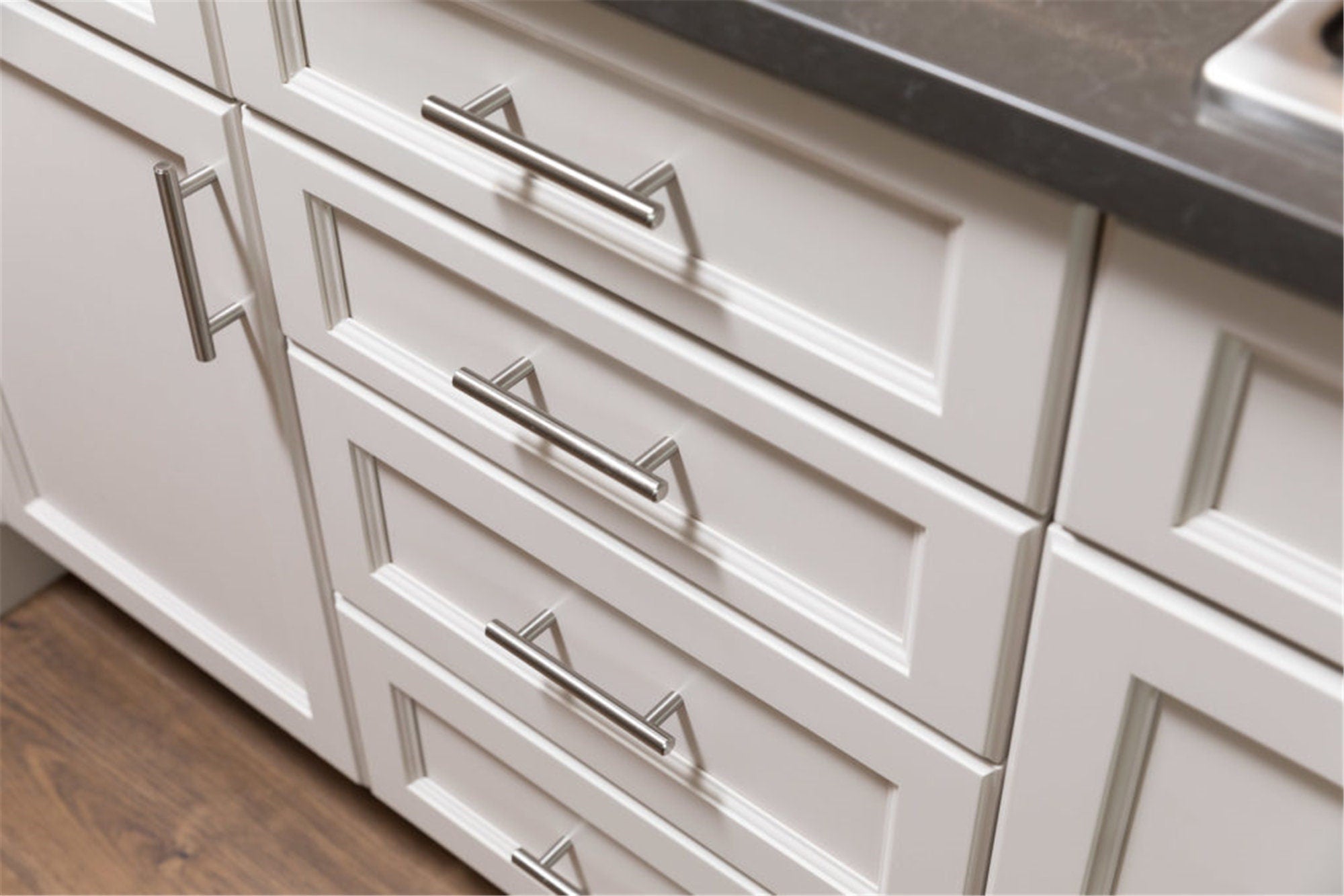 3-1/2 Inch Brushed Nickel Cabinet Pulls Modern Cabinet Handles(90mm, Hole Centers)