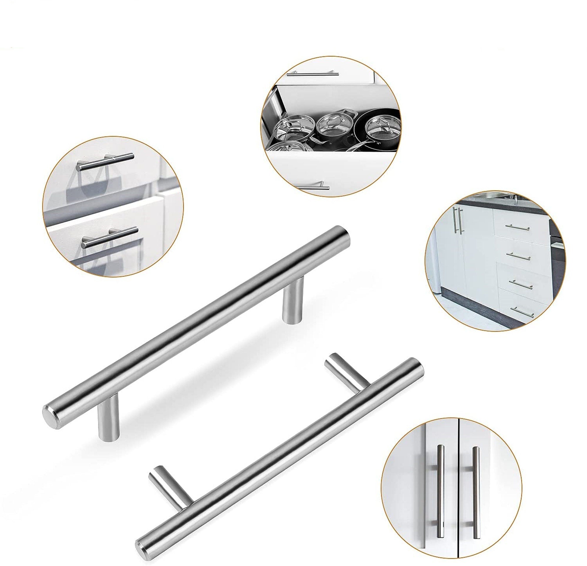 2 Inch Cabinet Knobs Brushed Nickel Drawer Knobs(Single Hole, Hole Centers)