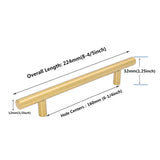 Brushed Brass Cabinet Pulls，Stainless Steel Drawer Handles，6-1/4" Hole Center Drawer Pulls and Door Knobs for Furniture Kitchen Hardware