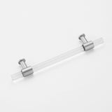 Brushed Nickel Cabinet Pulls Arcylic Drawer Pulls - New Acrylic Pulls - Hole Centers(Knob,2.5",3",3.5",3.75",4",5",6.25",7.5")