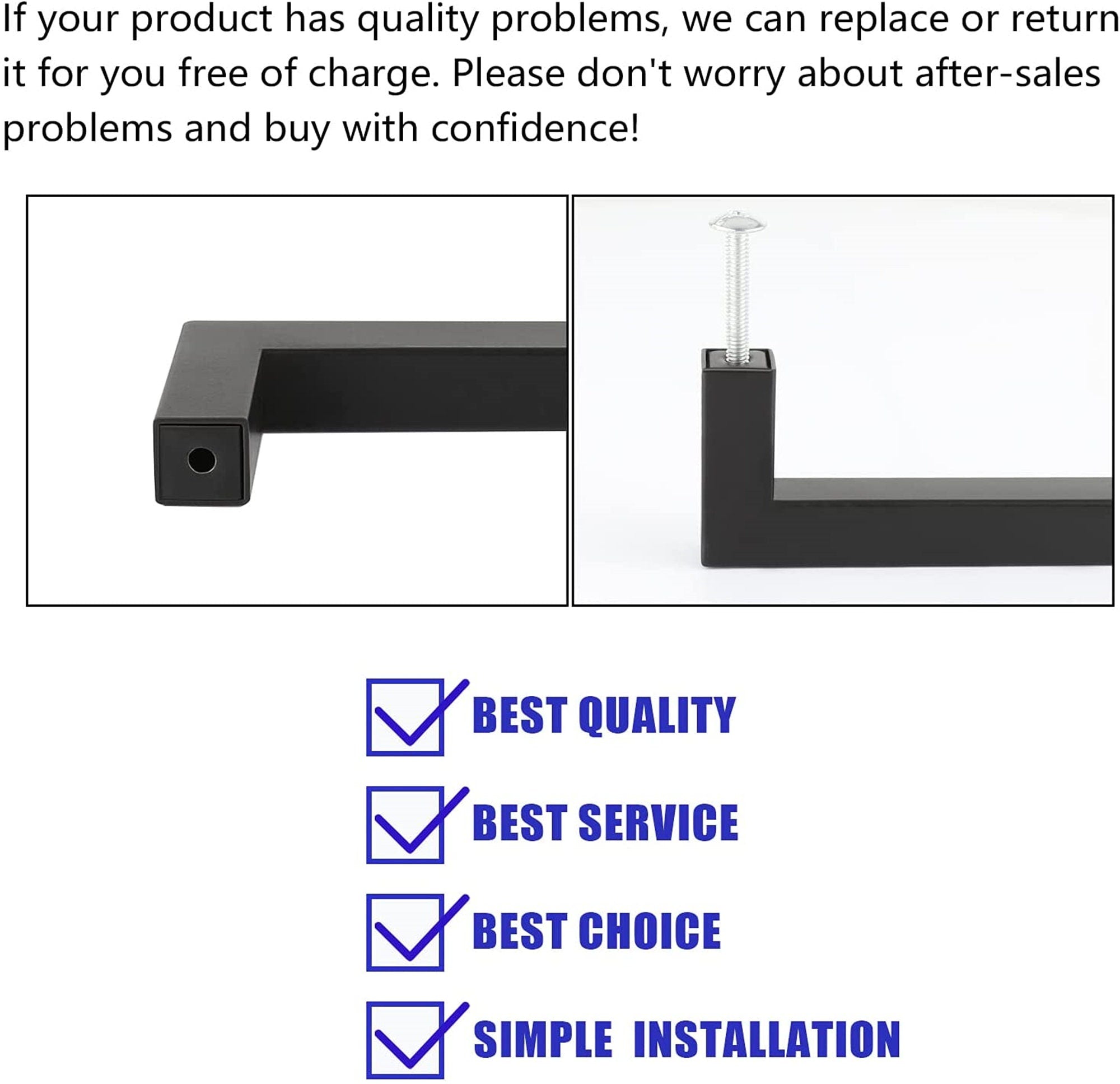 12 Inch(Hole Centers) Matte Black Cabinet Pulls Black Kitchen Hardware (12"/305mm，Customized Long Pulls)
