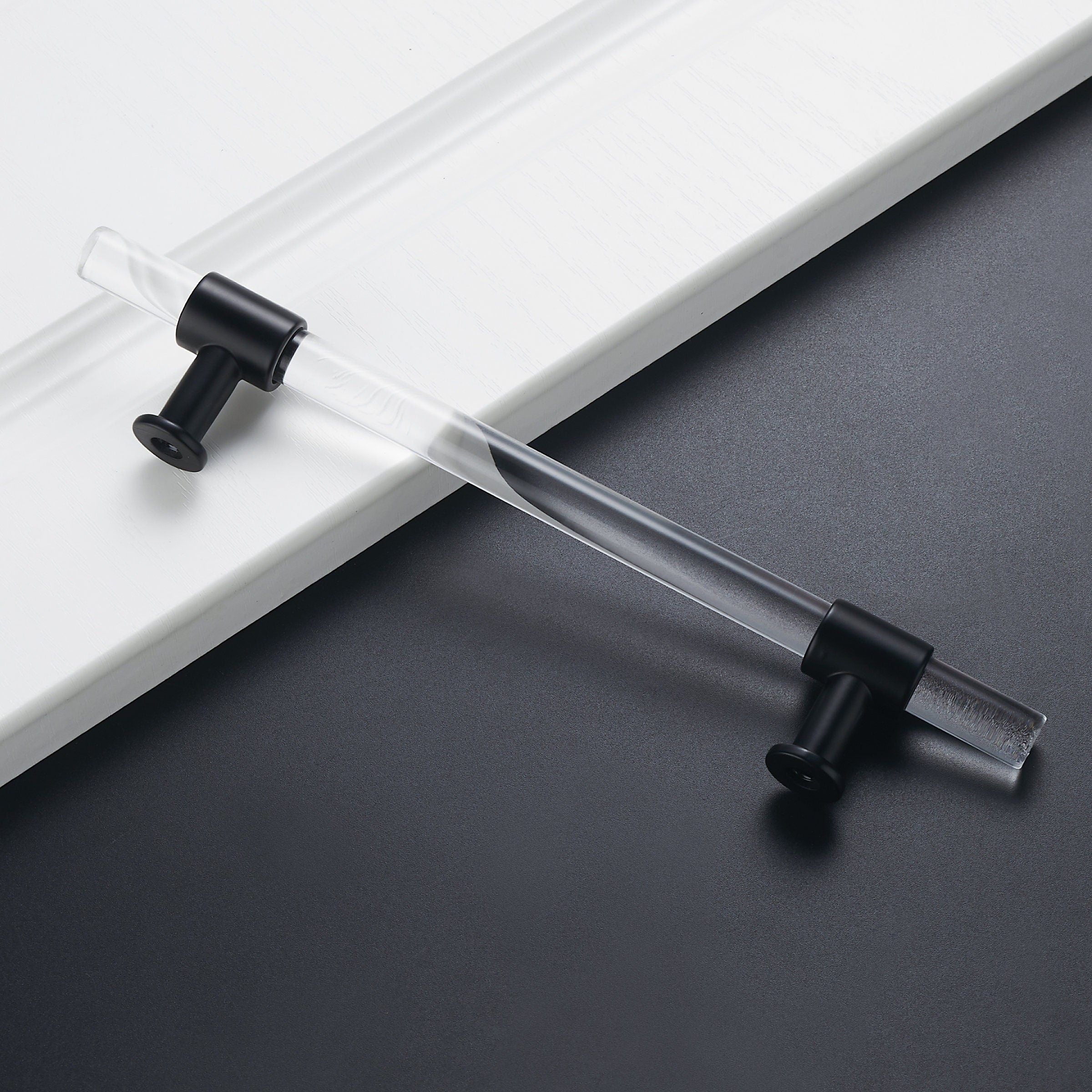 1 Pack Acrylic Cabinet Pulls Gold Drawer Handles for Dresser Cupboard Kitchen