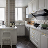 Modern Square Cabinet Pull Handle, 4-inch Length (2.5-inch Hole Center), Brushed Brass Cabinet Pulls for Dresser Drawers