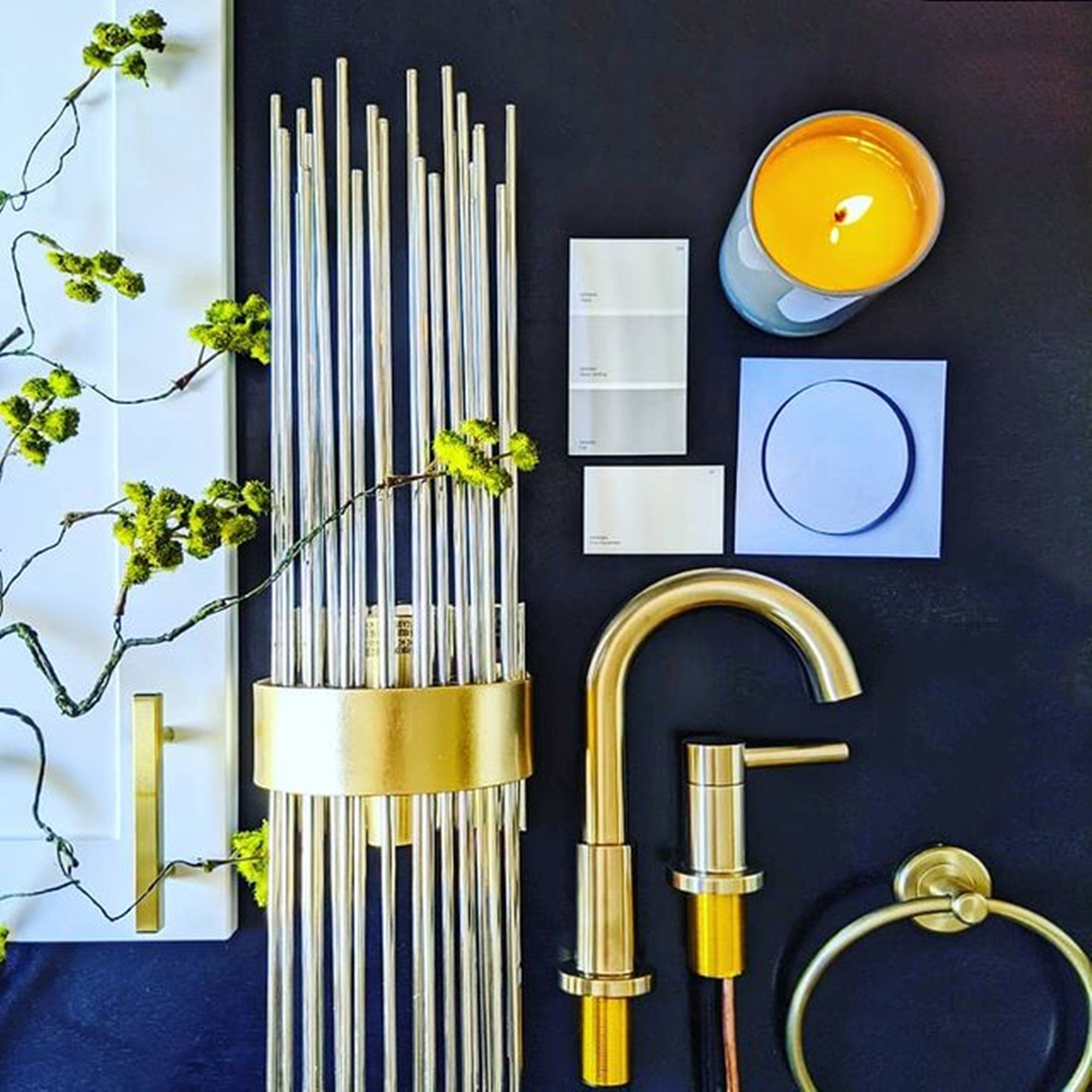 Brushed Brass Stainless Steel Kitchen Drawer Pulls Cabinet Handles 5" Length (3" Hole Center)