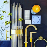 Brushed Brass Stainless Steel Kitchen Drawer Pulls Cabinet Handles 5" Length (3" Hole Center)