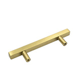 Brushed Brass Modern Cabinet Hardware Handle Pull - 3-1/2" Inch (90mm) Hole Centers