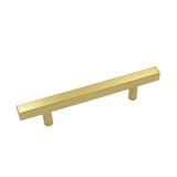 Brushed Brass Modern Cabinet Hardware Handle Pulls - 4" Inch (102mm) Hole Centers