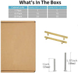 Brushed Brass Cabinet Handles Gold Cabinet Pulls - 10" Inch (256mm) Hole Centers